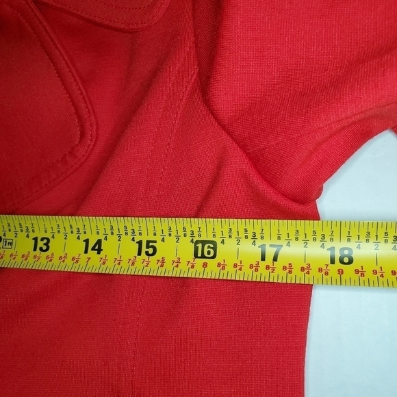 Robbi & Nikki Cropped Lea Coat Style Jacket Bright Red Size S - Picture 9 of 10